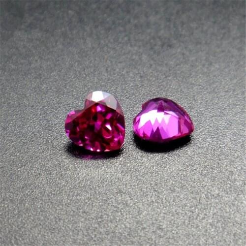 Joanlyn Pink Ruby Heart Shape Faceted Gemstone Heart Shaped Cut Ruby Gem Multiple Sizes to Choose C39R