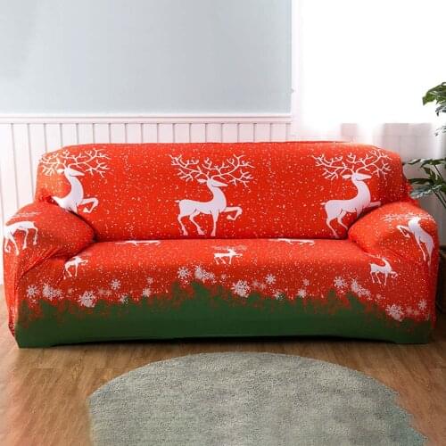 Christmas Style Stretch Sofa Cover Euro Elastic Sofa Covers For Living Room Universal Sectional Corner Sofa Cover Sofa Couch