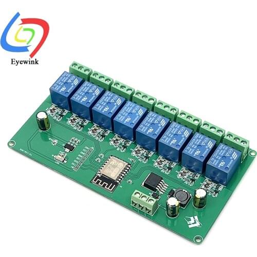 ESP8266 WIFI 8 channel relay module esp-12f development board power supply 5V/7-28V