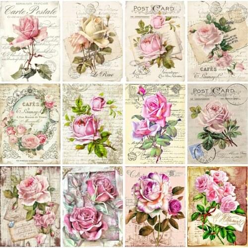 EverShine Diamond Mosaic Rose Cross Stitch Diamond Painting Flowers Rhinestones Art Bead Embroidery Text Hobby Gift Home Decor