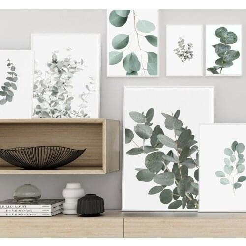 Eucalyptus Green Leaf Posters Botanical Canvas Painting Farmhouse Wall Decor Art Pictures Bedroom Decoration Scandinavian Decor