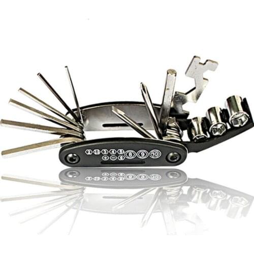 Bicycle Repair Tools 16 In 1 Combination Mountain Multi-function Inner and Outer Hex Screwdriver Wrench Bicycle Accessories
