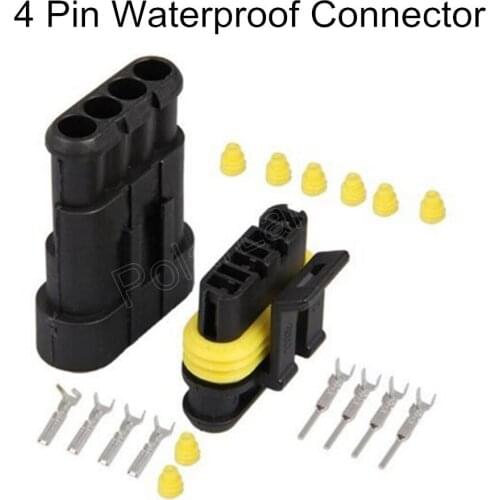 New arrival high quality Waterproof 10 Kits 4 Pin Sealed Electrical Wire Connector Male Plug Set