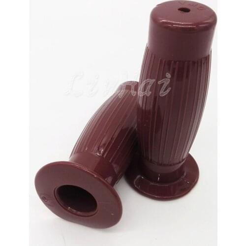 Brown Motorcycle 7/8" 22mm Retro Rubber Handle Bar Hand Grip For Honda Yamaha Suzuki Cafe Racer Custom