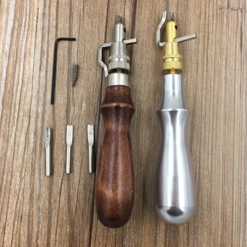 6 In 1 Professional Stainless Steel Leather Crafts Adjustable Leather Edge Beveler and Crease Edge Leather Tools