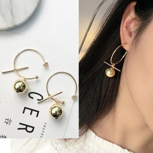 Circle Geometric Temperament Long Section Semi-circular Earrings, Minimalist Exaggerated Personality Earrings Brincos Oorbellen