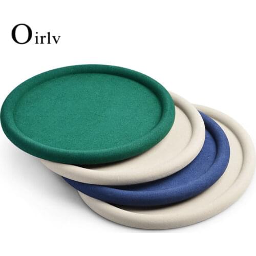 FANXI Round Microfiber Jewelry Organizer Ring Bracelet Necklace Pendant Watch Display Tray for Jewelry Shop Jewelry Storage Tray
