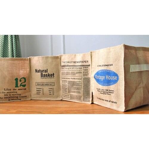 LInen cotton home storage bags organizer storage boxes & bins simple sorting bags for toy sundries room decor