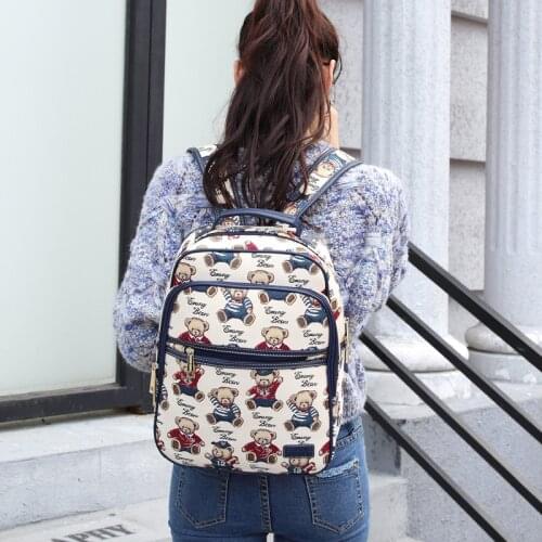 Korean schoolbag college style fashion canvas backpack womens casual bag canvas bag High capacity backpack women