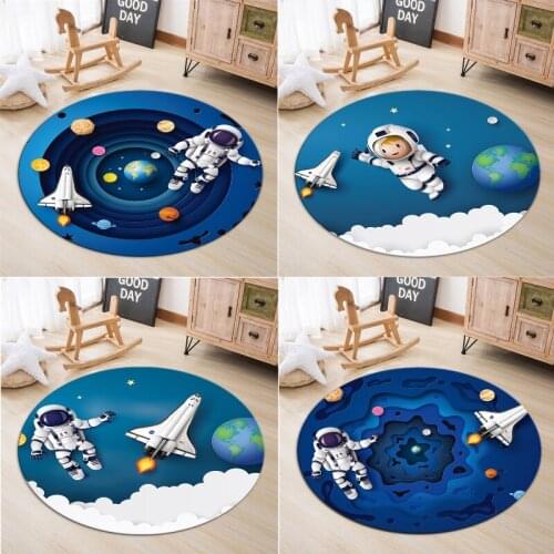 Cartoon space astronaut area rug for living room floor mat in the room japanese home decor rugs for bedroom round rug carpets