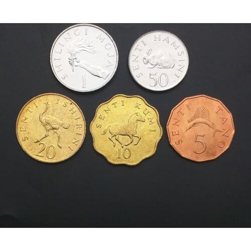 Tanzania Exquisite Animal Torch Edition Set 5 Pieces Coins New Original Coin Unc 100% Real Africa Issuing Coins