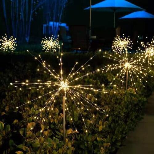 Outdoor 150 LEDs Solar Fireworks Lights String Fairy Light Waterproof Home Garden Street Patio Christmas Decors Lamp