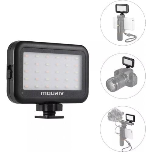 Mouriv USB rechargeable Bright Dimmable 30 LED Video Fill Light for DSLR Camera Camcorder Smartphone Photography Lighting