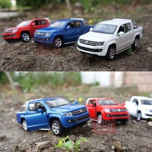 1/30 CaiPo For VW Volkswagen AMAROK Pickup Truck Diecast MODEL CAR Toys kids Gifts Sound light Pull back Blue/White/Red