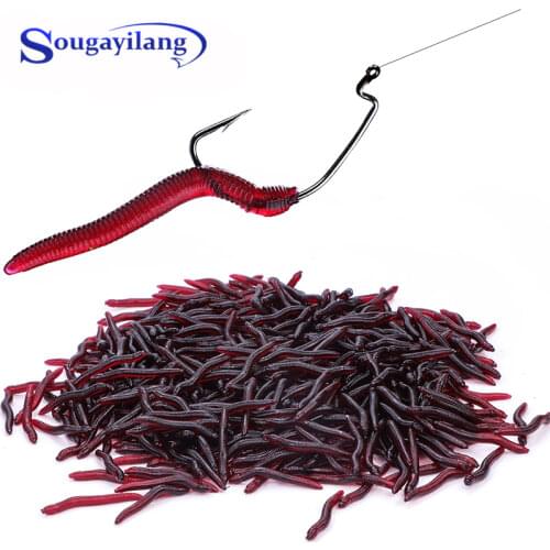 Sougayilang 50-200pcs Soft Fishing Lure Simulation Worm 4cm 0.3g Artificial Lifelike Lures Fishy Smell Carp Fishing Tackle