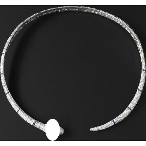 S925 Sterling Silver White Spirit Snake-shape Collar Personality Fashion European And American Luxury Brand Monaco Jewelry