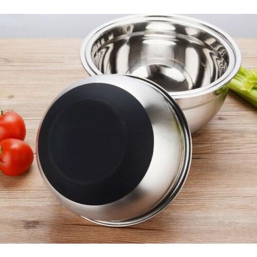 Stainless Steel salad bowl Mixing Bowl Non-slip Silicone Bottom Egg Basin 4 sizes bowl lancheira escolar infantil