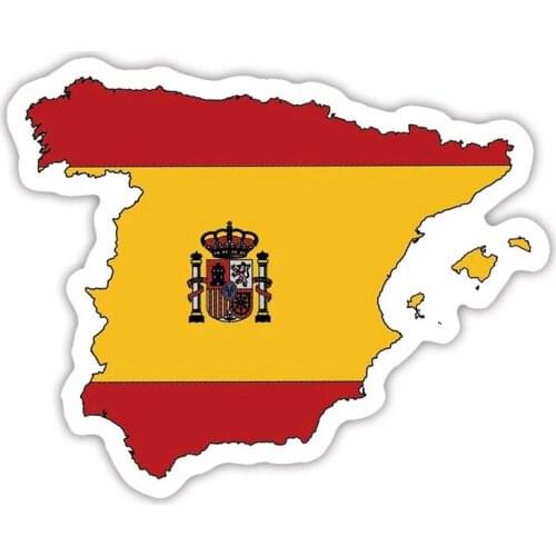 A0558# 13cm/17cm Removable Decal Spanish Flag Car Sticker Waterproof Accessories on Bumper Rear Window Laptop