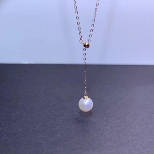 Shilovem 18k yellow gold real Natural pearls pendants fine Jewelry women trendy plant necklace gift new mymz7.5-800zz