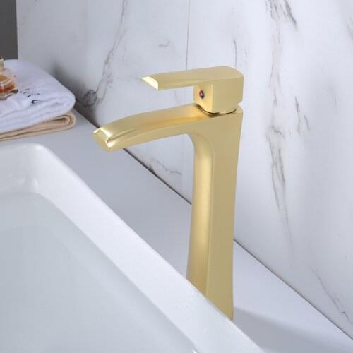 Basin Faucet Bathroom Sink Faucet Single Handle Hole Faucet Brushed Gold Basin Taps Grifo Lavabo Wash Hot and Cold Faucet