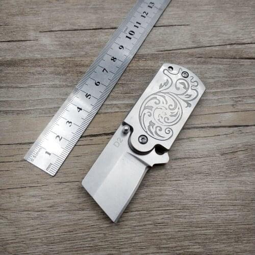 D2 steel mini size portable folding knife multi-function hanging ornaments knife EDC tool paper cutter knife with opener