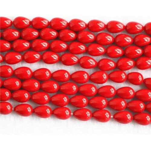 Natural red coral 5x7mm 5x9mm waterdrop teardrop shape loose beads high quality fashion diy jewelry 15inch B609