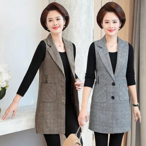 Mothers Spring Windbreaker 2020 New Middle-aged Womens Spring Autumn Suit Windbreaker Large Size Short Vest Trench Coat A912
