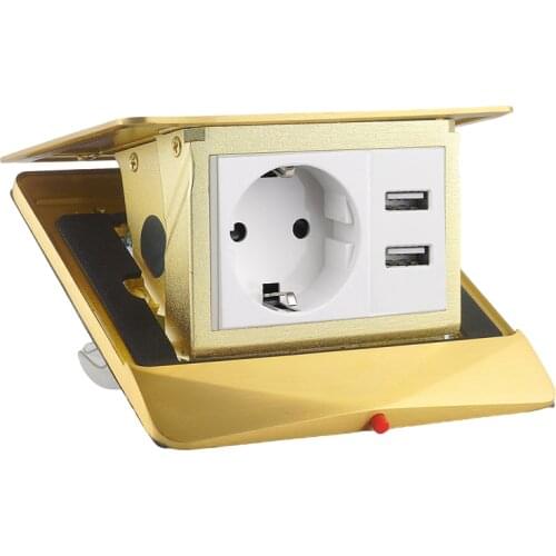 IGERCN pop up floor EU standard power socket with USB plug RJ45 port electric socket For kitchen, Living room ,Office