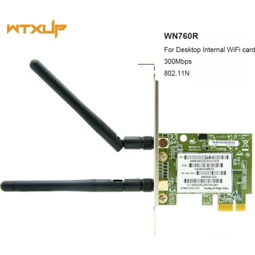WTXUP 802.11n 300Mbps PCI-Express Desktop WiFi Adapter WN7600R wireless network Card 2 antennas For Windows xp/7/8