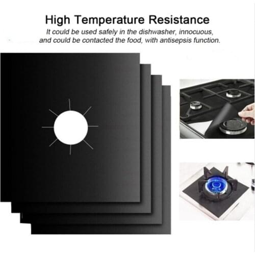 4pcs/set Gas Stove Cooker Protectors Cover/liner Clean Mat Pad Kitchen Gas Stove Stovetop Protector Kitchen Accessories New Sale