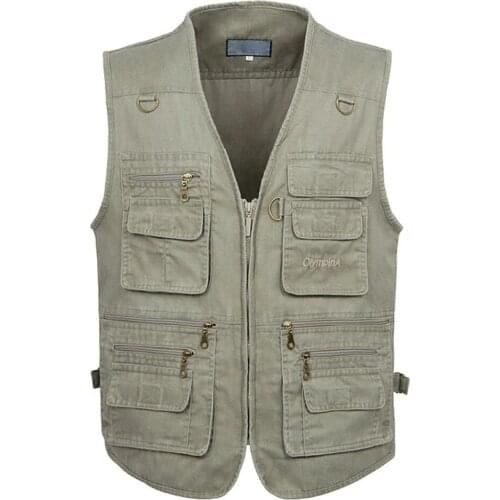 6XL 7XL 8XL New Male Casual Summer Big Size Cotton Sleeveless Vest With Many 16 Pockets Men Multi Pocket Photograph Waistcoat