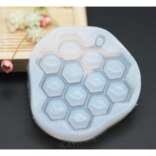 1pcs Honeycomb Silicone Resin Mold For DIY Resin Jewelry Pendant Necklace Making Tool