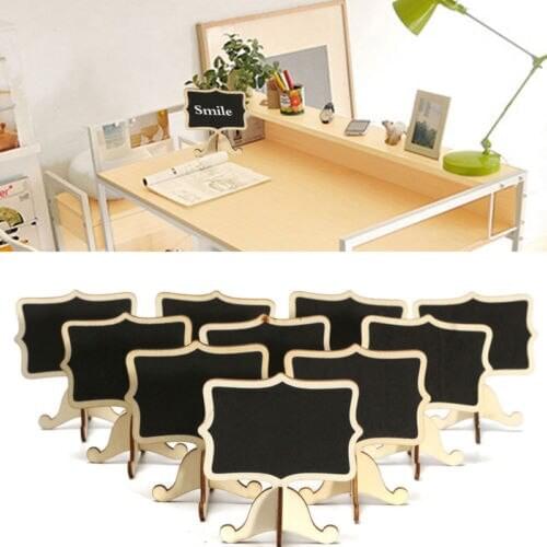 10pcs Mini Wooden Blackboard Storage Racks Holder Chalkboard Message Wooden Wedding Party Label Table Case Racks Decals