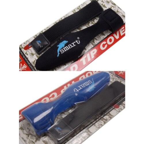 2PK Fishing Rod Tip Cover and Quick Removal Tie KIT BLACK and BLUE Color