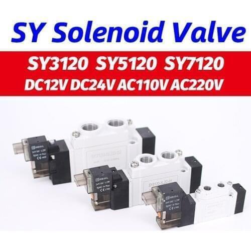 5 port 2 position Valve SY3120-5G-M5 SY5120-5G-01 SY7120-5G-02 SY9120-5G-03 SY3120-6LZD-M5 SY5120-6G-01 SY7120-6G-02 SY9120-6G