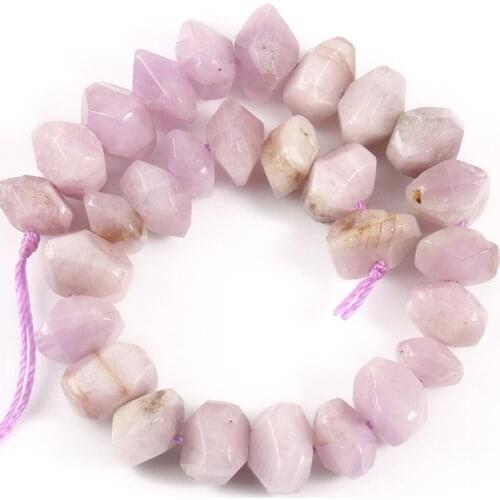 6x11mm Natural Rhombus Kunzite Purple Spodumene Stone Faceted Loose Spacer Beads For Jewelry Making Diy Bracelet Accessories