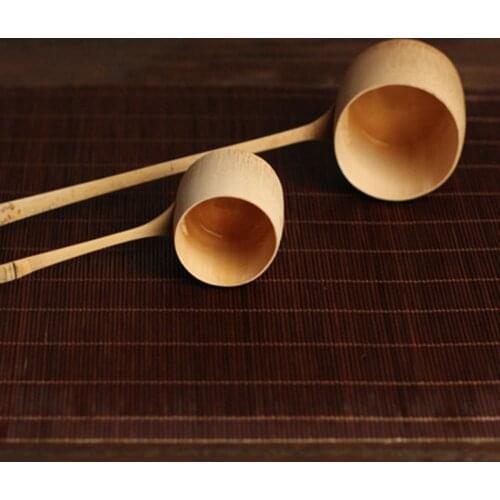 Handmade Bamboo Water Scoop with Long Handle Spoon Cooking Tools Soup Spoon Ladle Dipper 7-14 inch
