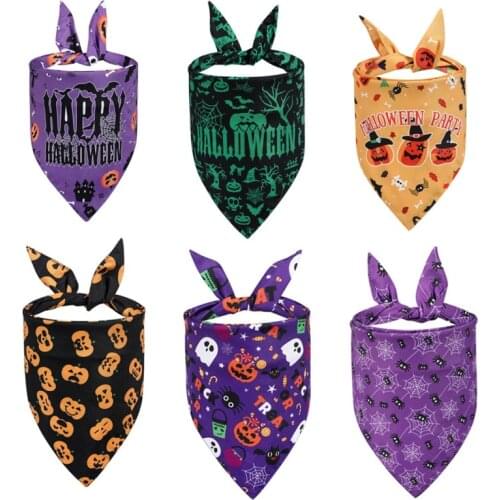 Halloween Cat Dog Bandana Holiday Accessories Animals Toy Products Cats Dogs Scarf Supplies Puppy Pet Supplies