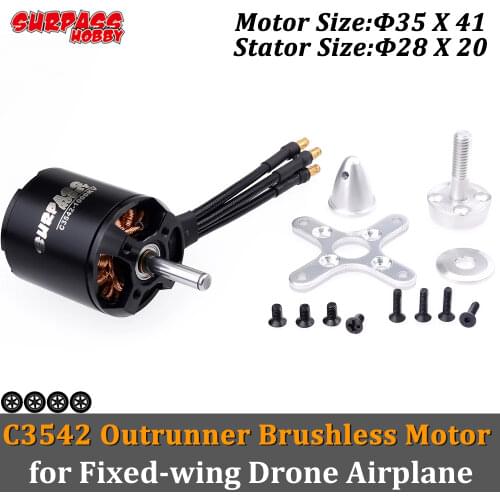 SURPASS HOBBY 2pcs C3542 Brushless Motor 1000KV 1250KV 1450KV 50A Outrunner for RC Model 3d Fixed Wing Drone Airplane Helicopter