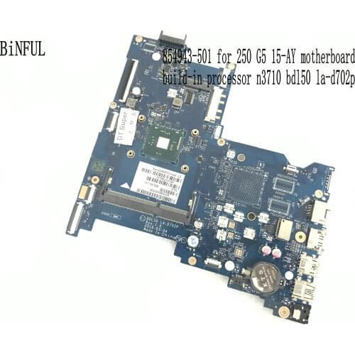 BiNFUL STOCK NEW ITEM..854943-601 ( 854943-501 ) BDL50 LA-D702P SUITABLE FOR HP 15-AY LAPTOP MOTHERBOARD ONBOARD N3710 PROCESSOR