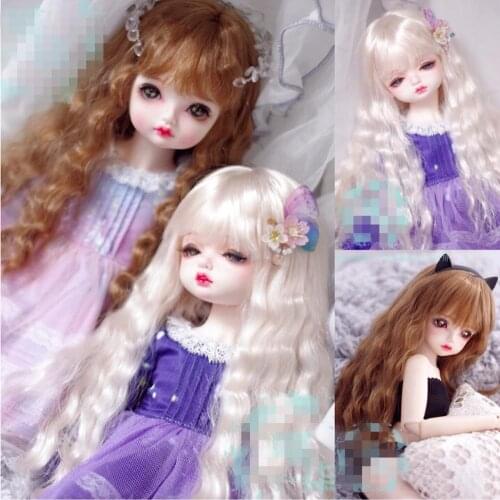 BJD Doll Wig suitable for 1-3 1-4 1-6 size milk silk long wavy hair doll accessories
