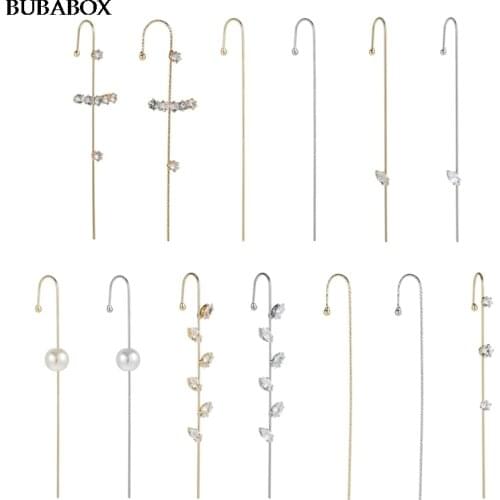 Bohemian Wedding Ear Wrap Crawler Hook Earring Crystal Stud Earrings For Woman Lightning Zirconia Earrings Jewelry