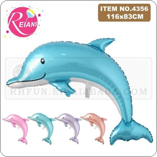 Large Fish Dolphin Foil Balloons Blue Rose Gold Cartoon Animal Helium Balloons Birthday Party Wedding Decoration Children Toy