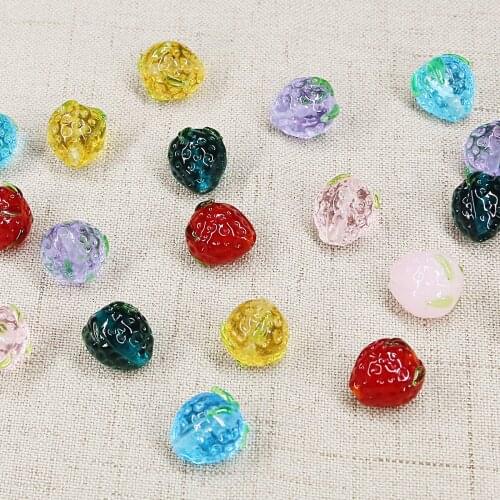 15x13mm 1pc Glass Beads Crystal Beads With Strawberry Shape Accessories For Women Decration Jewerly Making Handmade Bracelet
