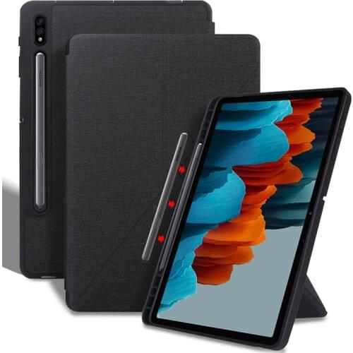 For Samsung Galaxy Tab S7 Fe Case, Magnetic Stand Cover with Pencil Holder for Galaxy Tab S7FE 12.4'' SM-T730 T736B 2021 S7 Lite