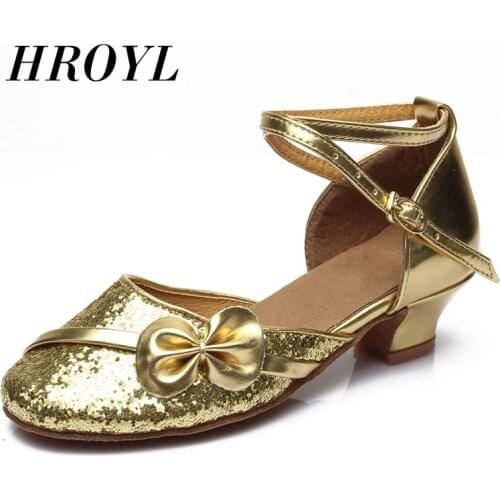 Girls Children child kids ballroom latin dance shoes High quality new arrival wholesale tango salsa low heel dance shoes