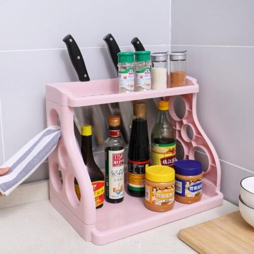 Double Layer Shelf Kitchen Tools Holder Caster Sundry Storage Rack Bathroom Cosmetic Makeup Organizer