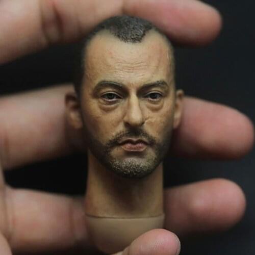 In Stock 1/6 Jean Reno Head Sculpt PVC Male Soldier Head Carving Model Fit 12'' Action Figure Body