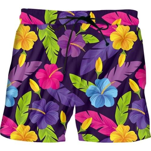 IFPD 3D Summer Shorts Color Flower Print Mens Beach Shorts Causual Holiday Harajuku Plus Size Comfortable Short Pants Oversized