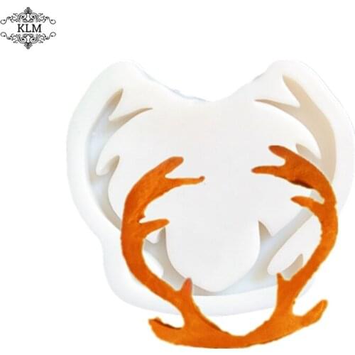 KLM antler-shaped silicone mold for baking DIY chocolate tool Use: cake decoration, kitchen utensils, resin molded products